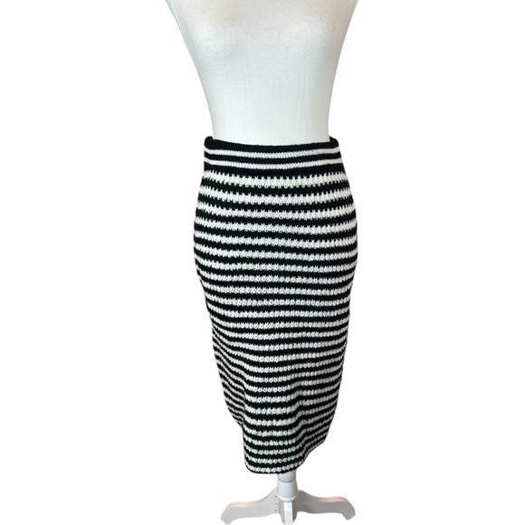 POL Dresses & Skirts - POL Striped Black and White Knit Skirt